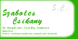 szabolcs csikany business card