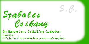 szabolcs csikany business card